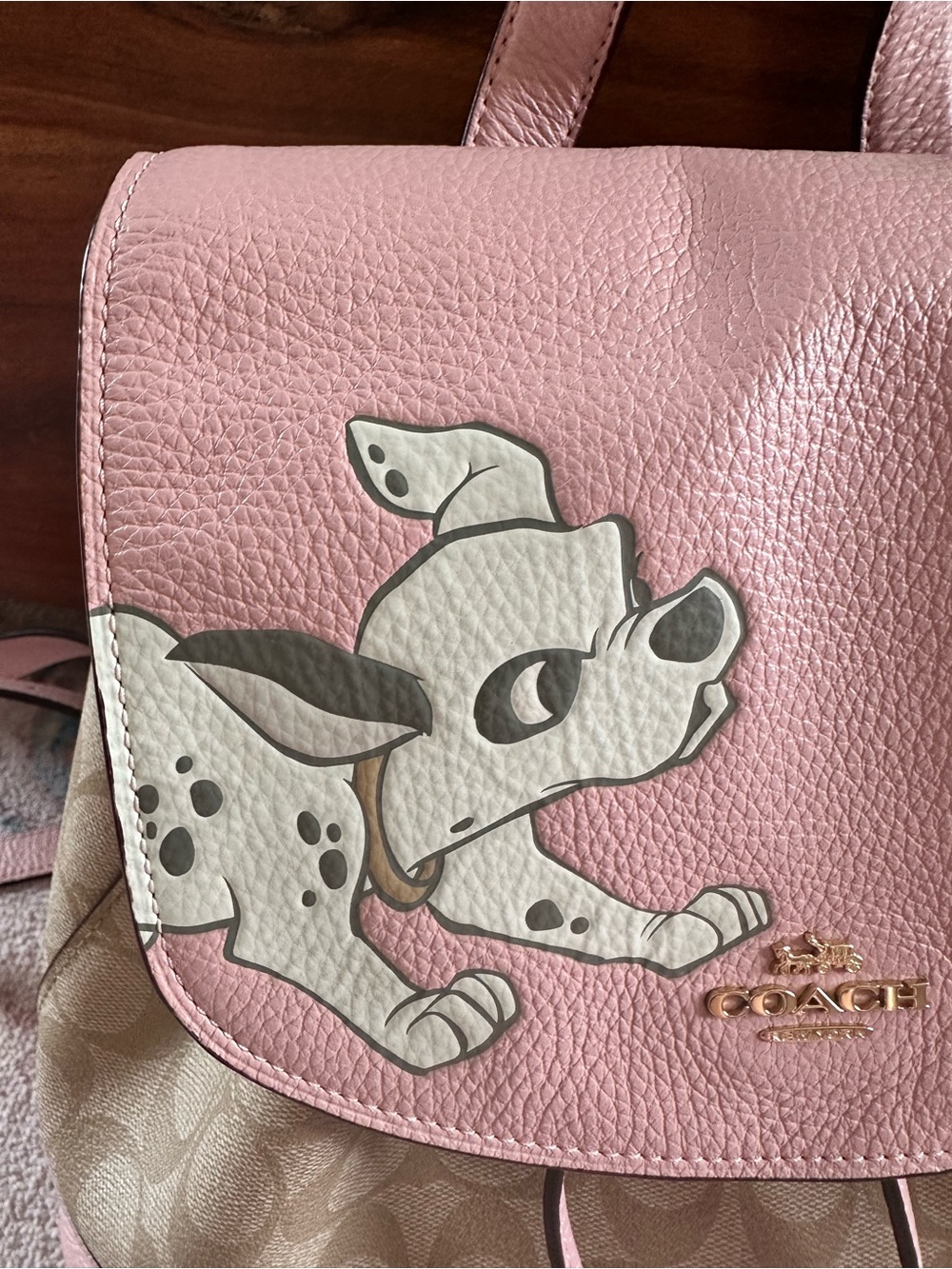Disney x Coach 101 Dalmatians Elle Backpack Pink Signature Canvas Rare - Picture 3 of 9